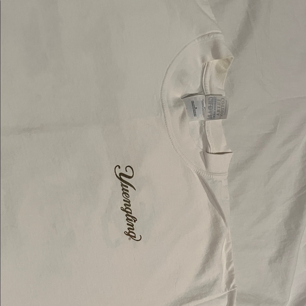 Gildan Cream Men's Tee with Script Logo